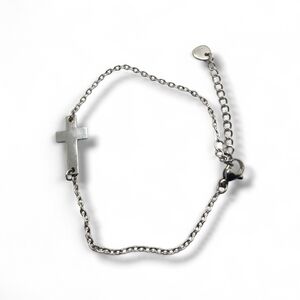 Silver Cross Chain Bracelet